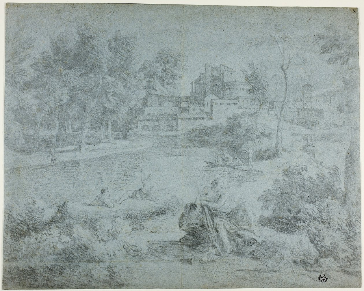 Paisagem italiana com banhistas de Richard Wilson