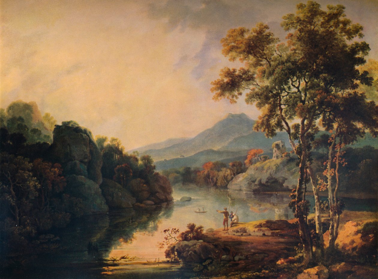 Lago Llanberis e castelo Dolbardarn, 1766, 1938 de Richard Wilson
