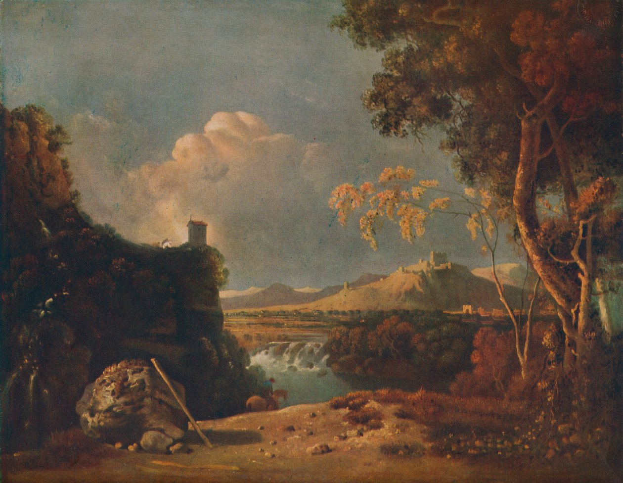 A monge branca - IV paisagem italiana, com monge branca, c1752 de Richard Wilson