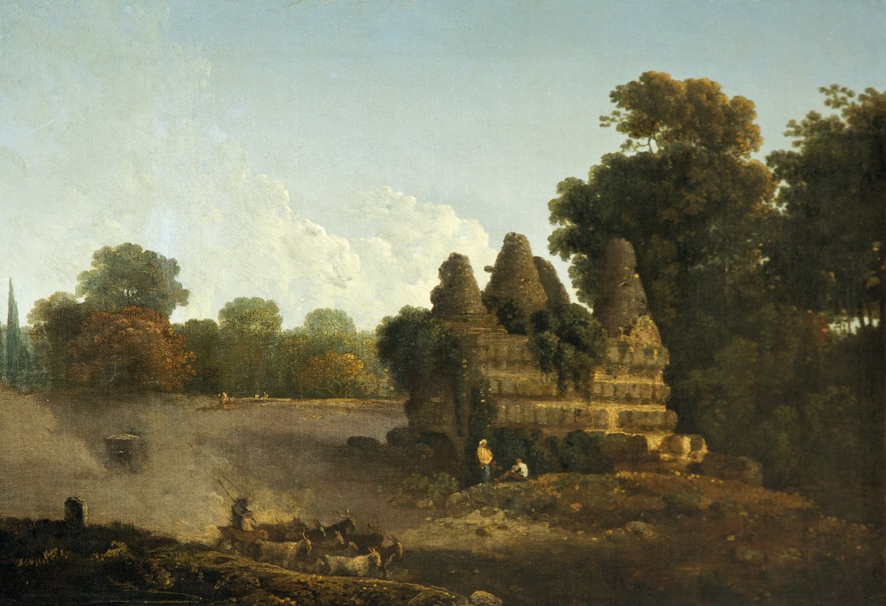 Túmulo de Horatii e Curatii, perto de Albano, Itália (óleo sobre tela) de Richard Wilson