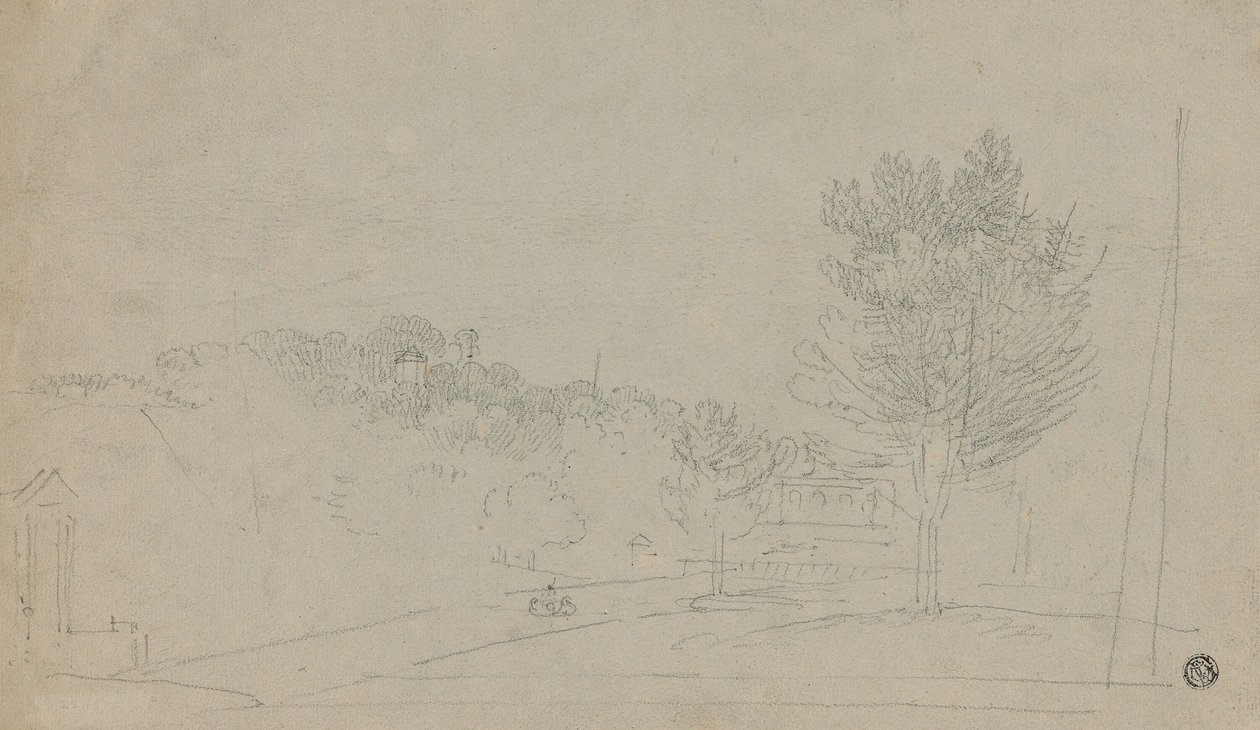 Vista da Wilson House and Gardens (reto); Vista da Wilson House and Gardens (verso) de Richard Wilson
