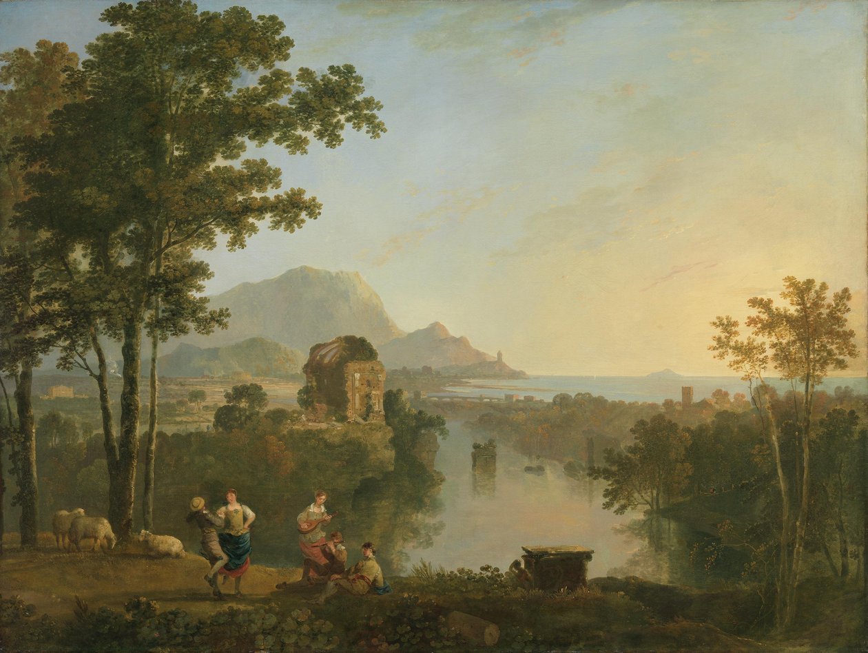 Vasta paisagem costeira do Sul ao crepúsculo de Richard Wilson