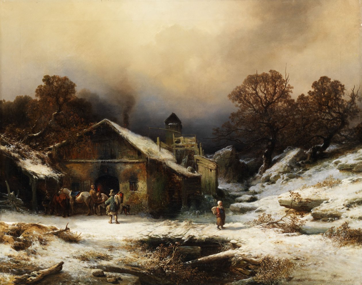 Paisagem de neve com fazenda de Richard Zimmermann