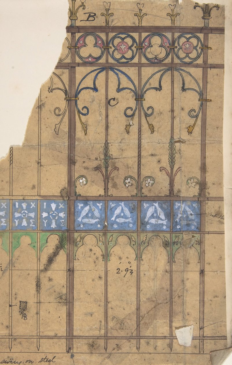 Projeto para um portão de igreja, ca. 1880. de Richardson Ellson and Co
