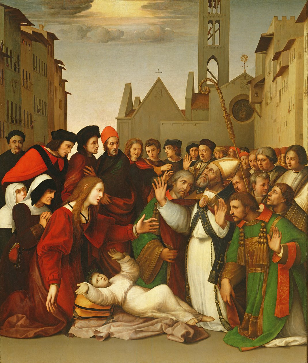 São Zenóbio, levantando um menino dos mortos de Ridolfo , Il Ghirlandaio