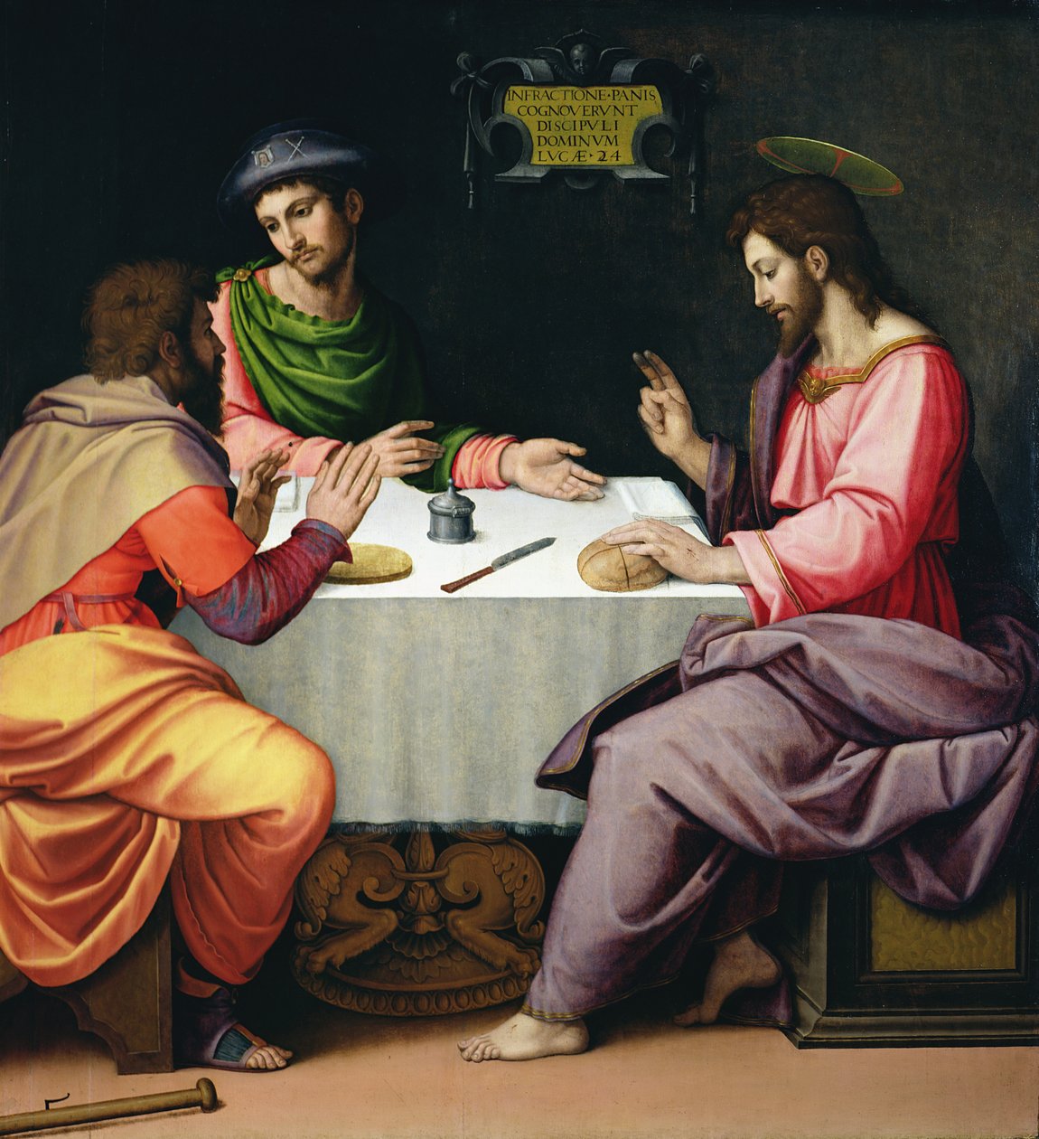 A Ceia em Emaús, c.1520 de Ridolfo , Il Ghirlandaio