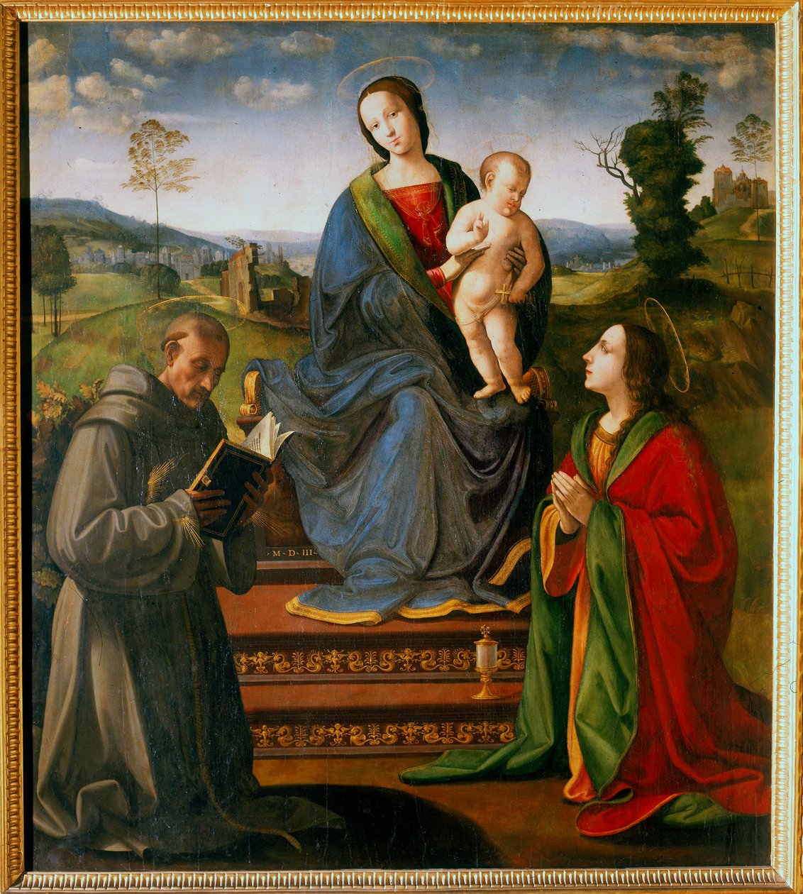 Madonna e a criança com os santos Francis e Mary Magdalene de Ridolfo Ghirlandaio