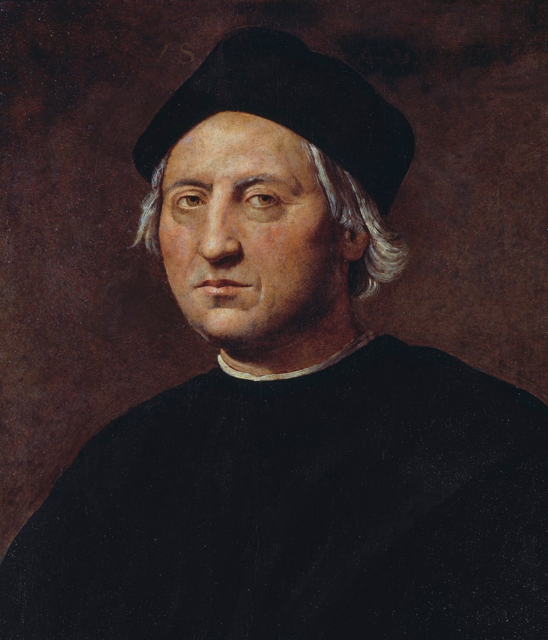 Retrato de Cristóvão Colombo (1451-1506), explorador e navegador italiano, pintura de Ridolfo Ghirlandaio (1483-1561) de Ridolfo Il (1483 1561) Ghirlandaio