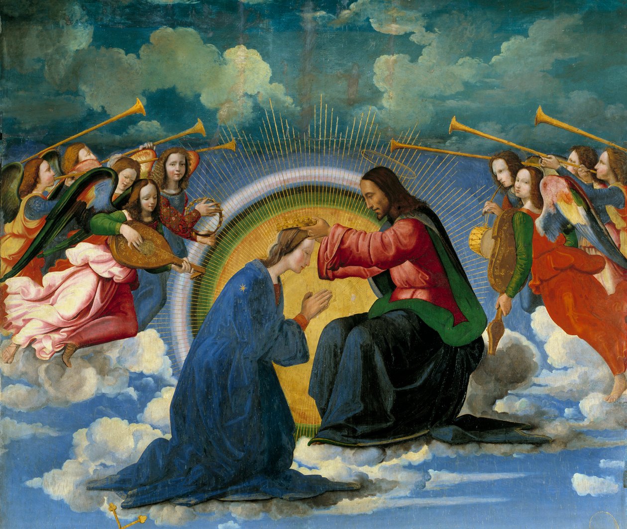 A coroação da Virgem, 9detail) Século XVI (pintura) de Ridolfo Il  Ghirlandaio