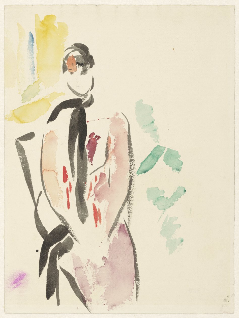 Esboço para um retrato da Sra. De Carnière-Wouters, esposa do artista de Rik Wouters
