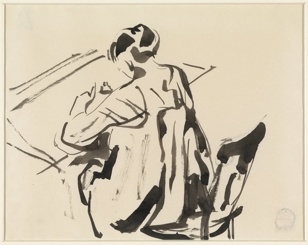 Mulher escrevendo, vista de trás de Rik Wouters
