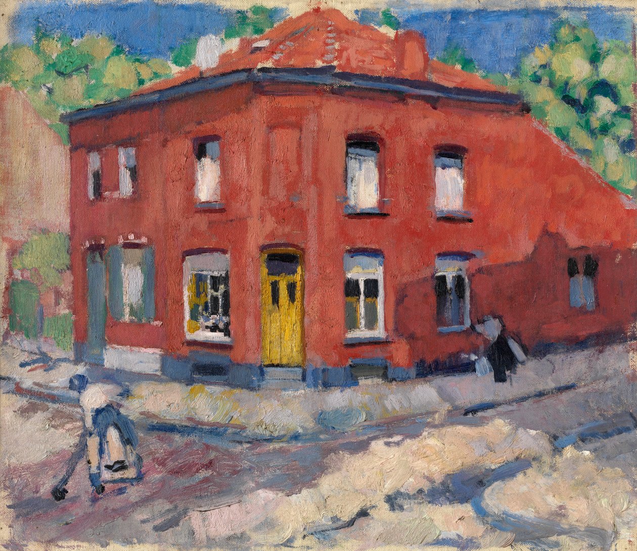 The Red House, Late Snow (óleo sobre tela) de Rik Wouters
