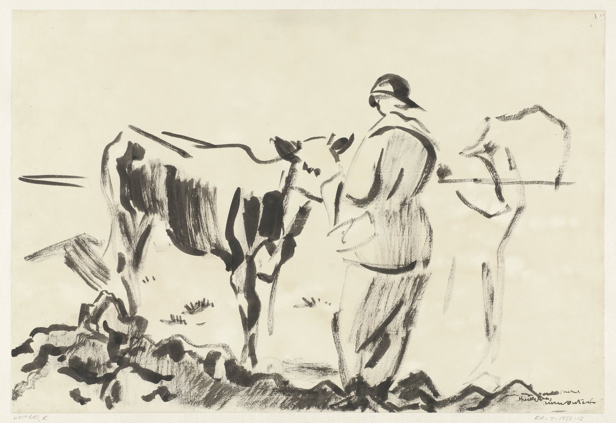 Mulher com um bezerro de Rik Wouters