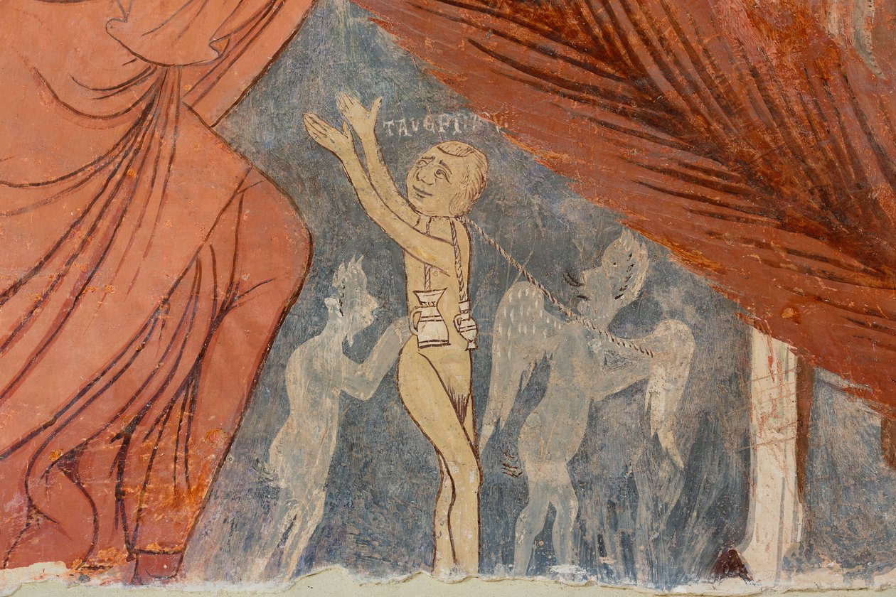 Juízo Final, pormenor, "Os Hereges", século XIII (fresco) de Rinaldo da Taranto