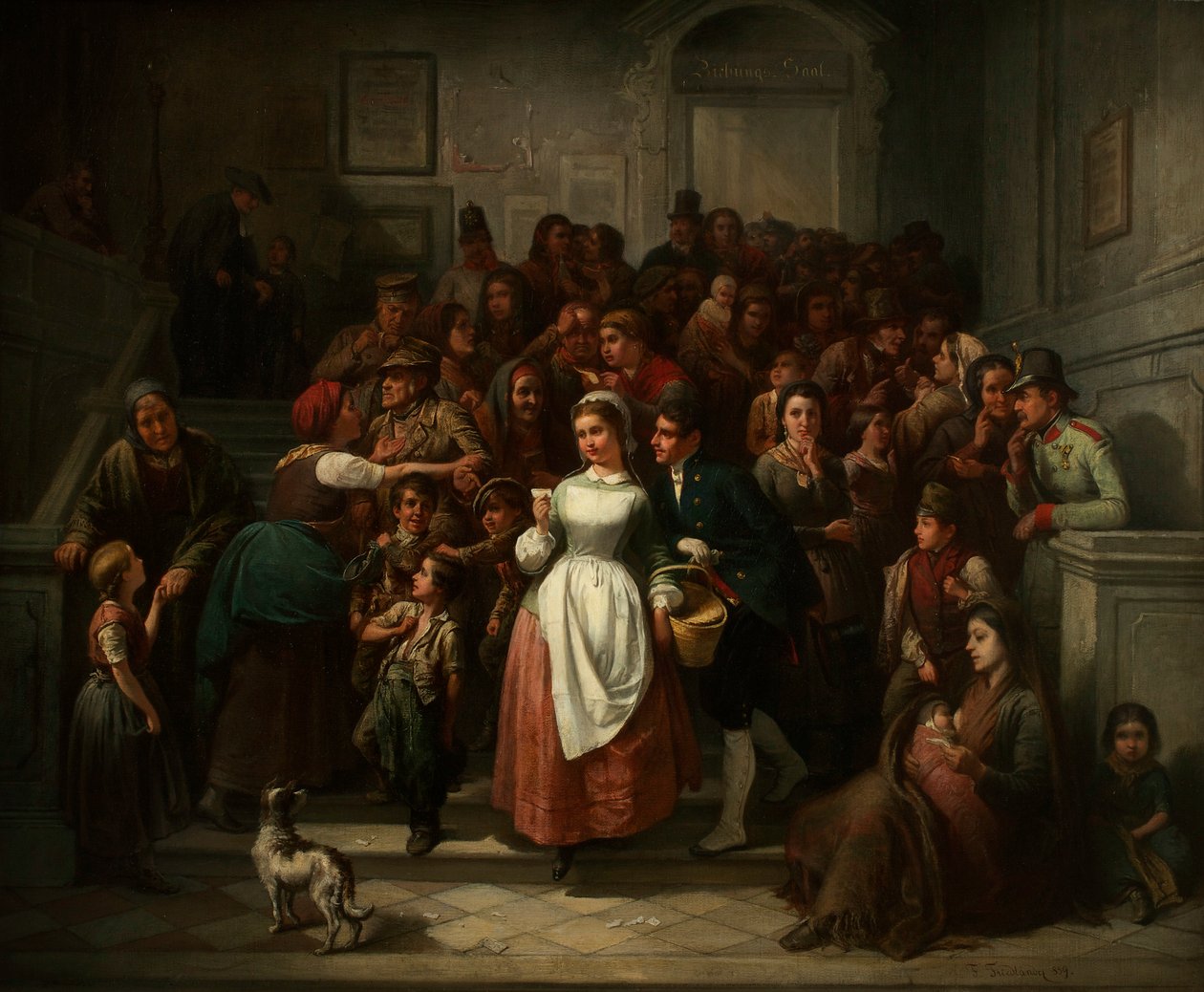 Após o sorteio da loteria, 1859. de Ritter von Malheim Friedländer Friedrich