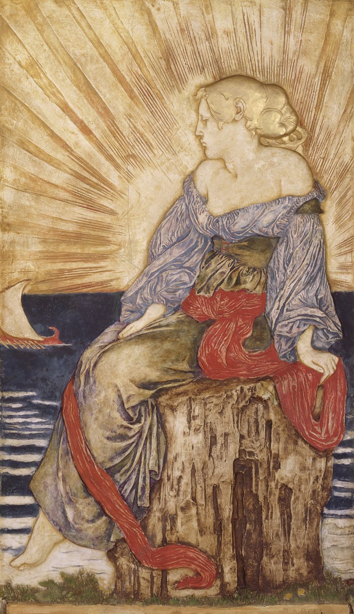 Ariadne (escultura em relevo de gesso policromado) de Robert Anning Bell
