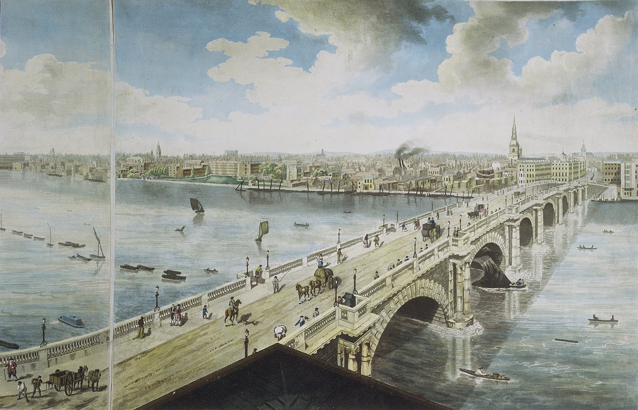Vista panorâmica de Londres, 1792-93 (aquatinta colorida) de Robert Barker
