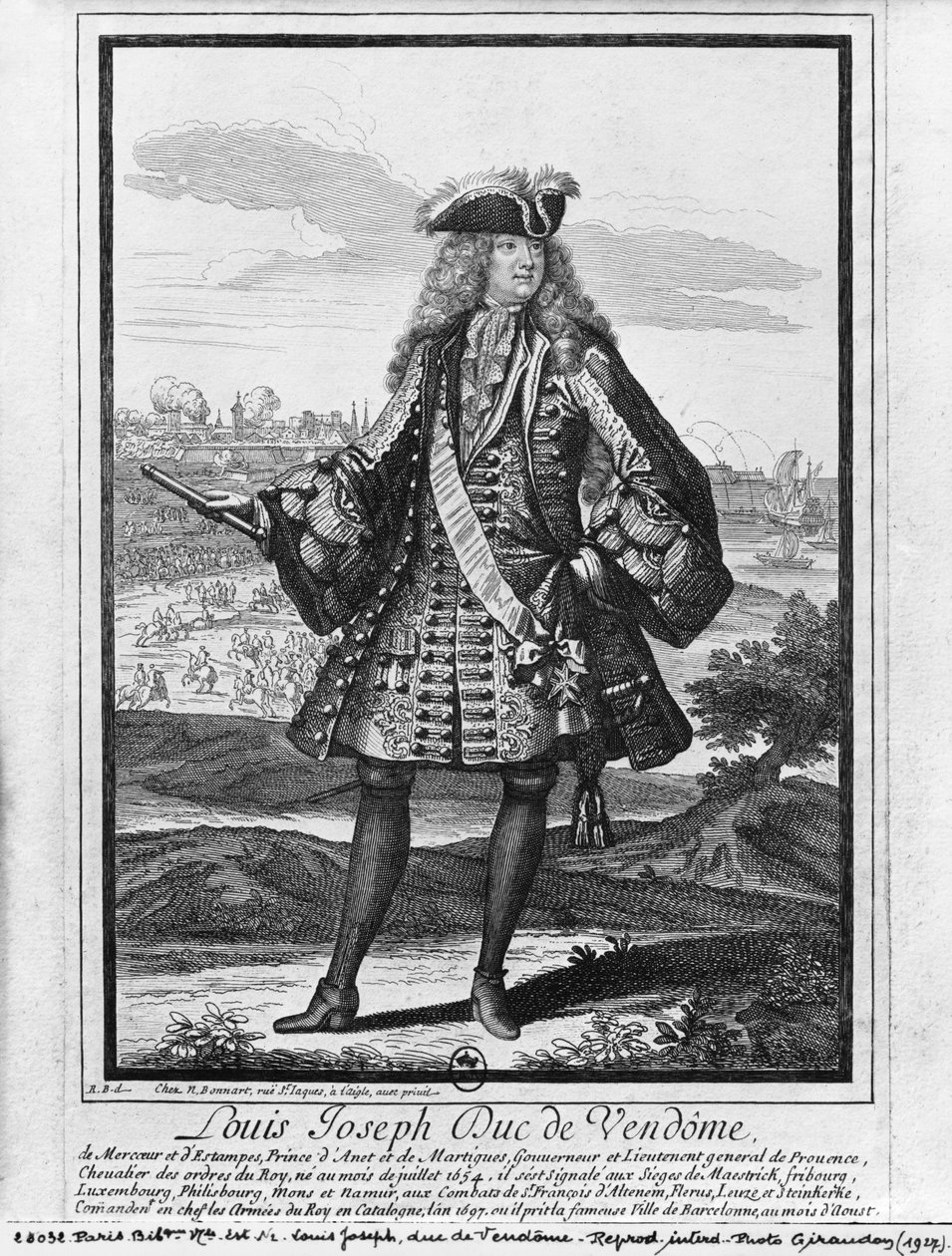 Louis Joseph de Bourbon, Duque de Vendome, conhecido como "O Grande Vendome" de Robert Bonnart