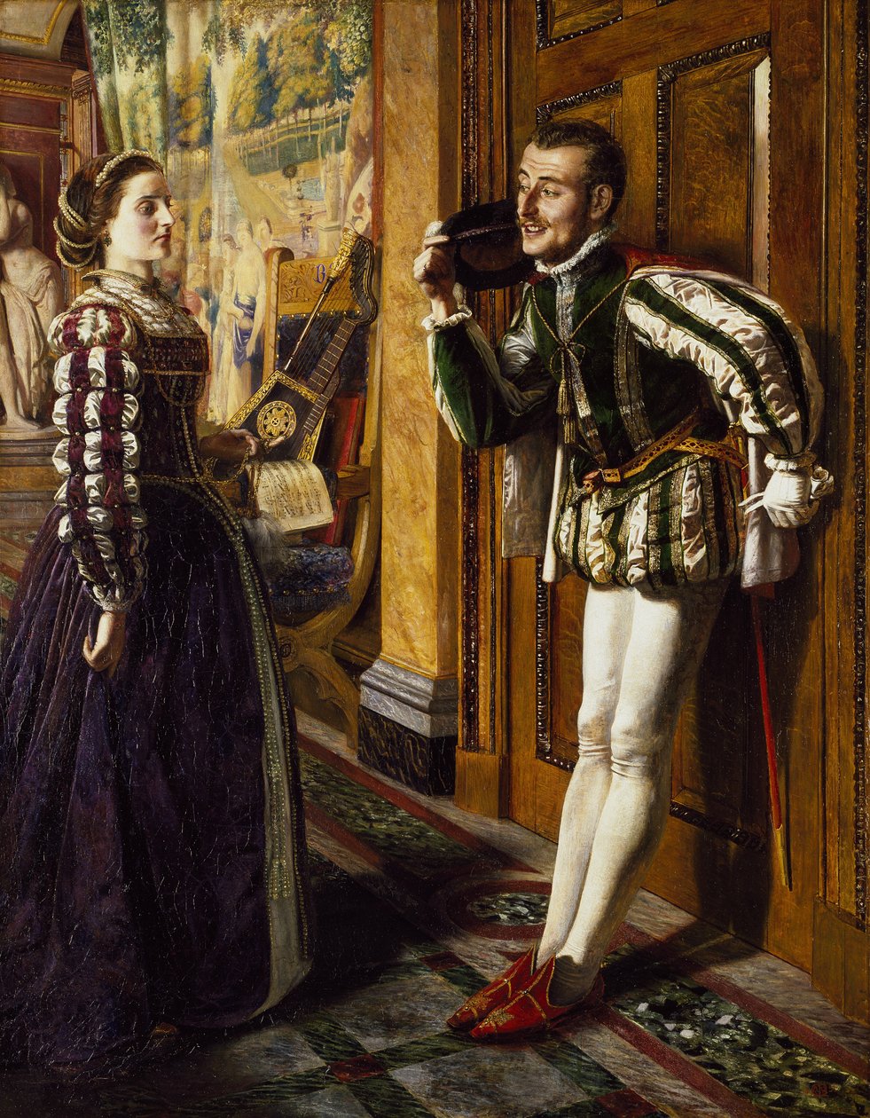 A Megera Domada: Katherine e Petruchio, 1855 de Robert Braithwaite Martineau
