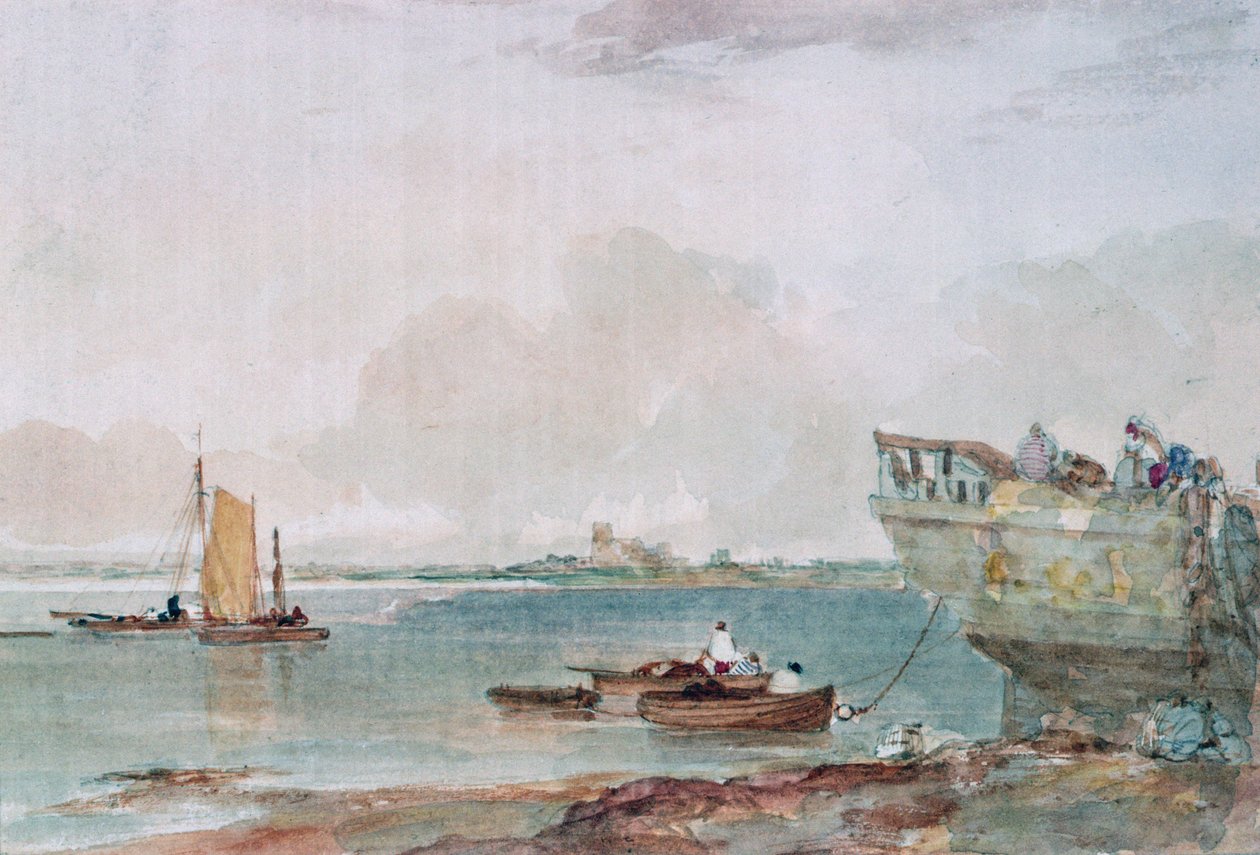Seascape com barcos, século XIX (aquarela) de Robert Brandard