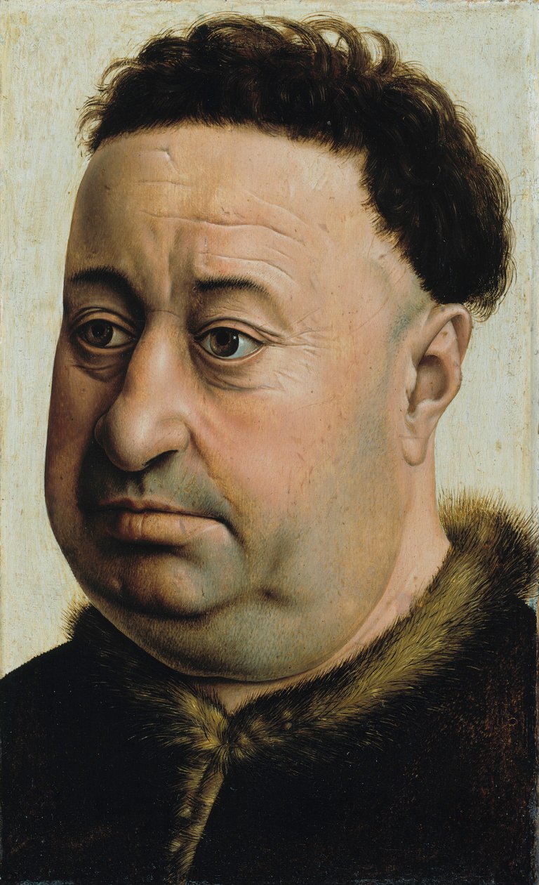 Retrato de um homem obeso, provavelmente Robert de Masmines de Robert Campin