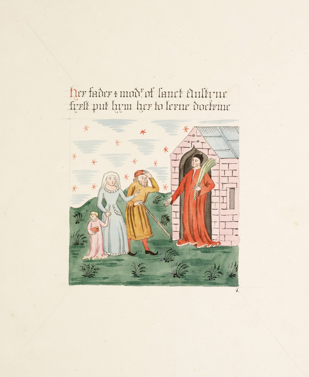 Ms. New Coll 380, f10r. As antiguidades da Igreja Catedral de Santa Maria, Carlisle, desenhada por Robert Carlile, 1795 (caneta e tinta sobre papel) de Robert Carlile