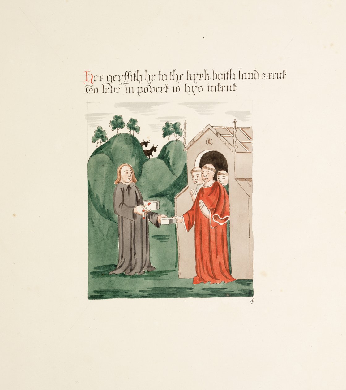 Ms. New Coll 380, f36r. As antiguidades da Igreja Catedral de Santa Maria, Carlisle, desenhada por Robert Carlile, 1795 (caneta e tinta sobre papel) de Robert Carlile