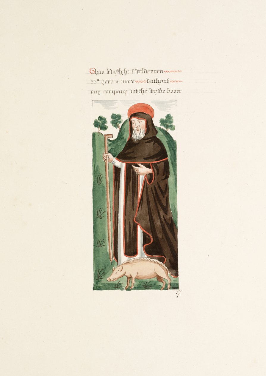 Ms. New Coll 380, f47r. As antiguidades da Igreja Catedral de Santa Maria, Carlisle, desenhada por Robert Carlile, 1795 (caneta e tinta sobre papel) de Robert Carlile