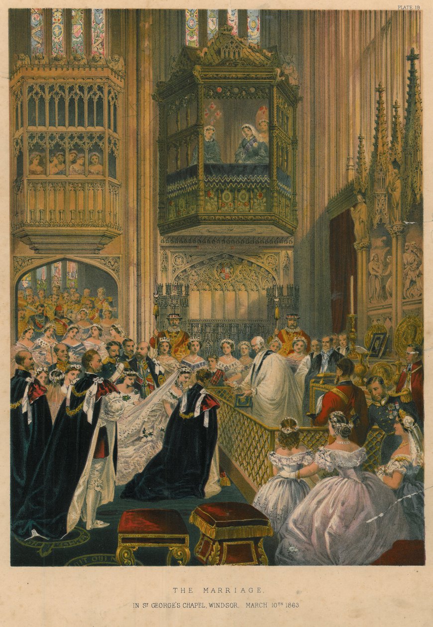 O casamento na capela de São Jorge, Windsor, 10 de março de 1863, 1863 de Robert Charles Dudley