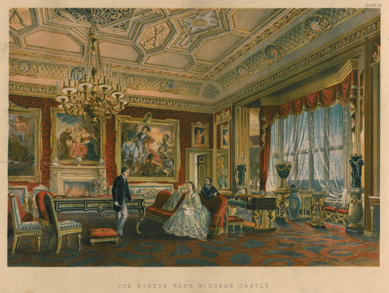 A Sala Rubens, Castelo de Windsor, 1863 de Robert Charles Dudley