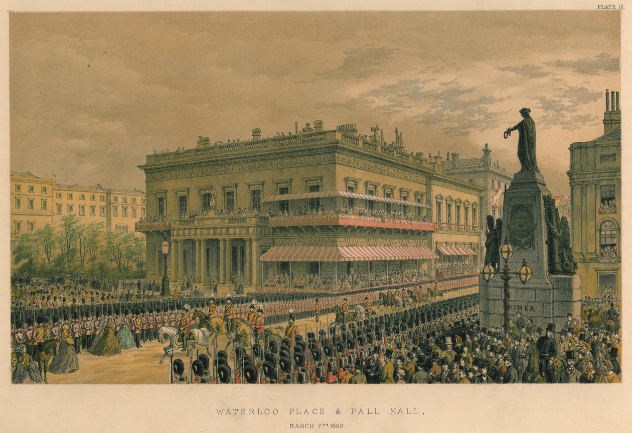 Waterloo Place e Pall Mall, 7 de março de 1863, 1863 de Robert Charles Dudley