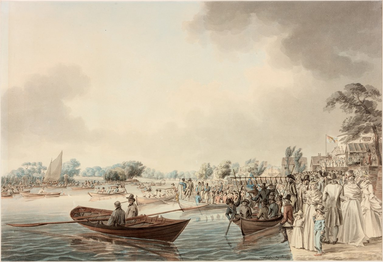 Regata de Remo em Richmond, Surrey, (Aniversário do Duque de Clarence) de Robert Cleveley