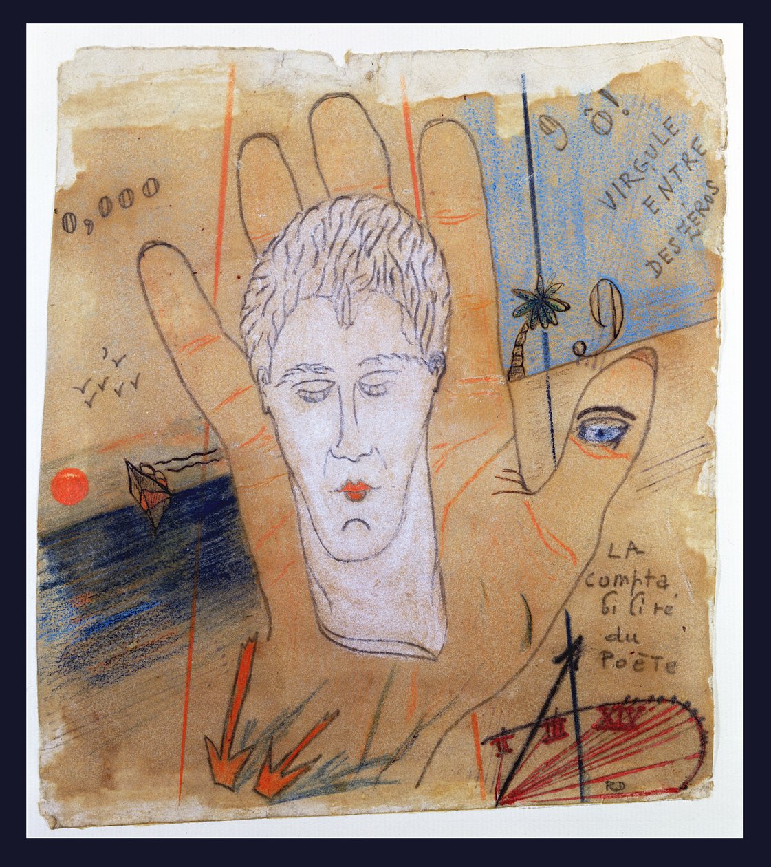 As contas do poeta (crayon no papel) de Robert Desnos