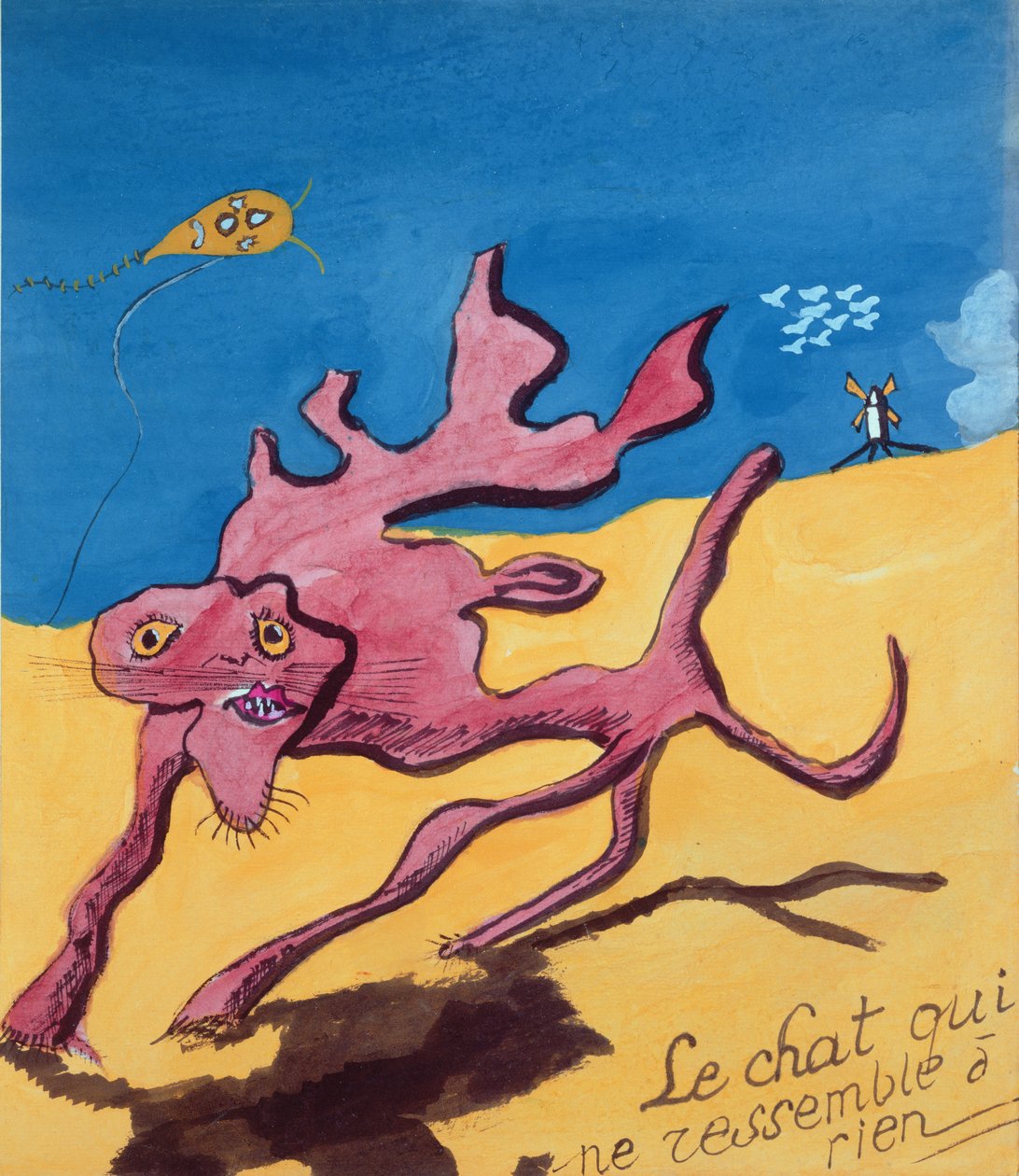 O gato que é como nada na terra, ilustração para a coleção manuscrita de poemas &39;La Menagerie de Tristan&39; por Robert Desnos, 1932 de Robert Desnos