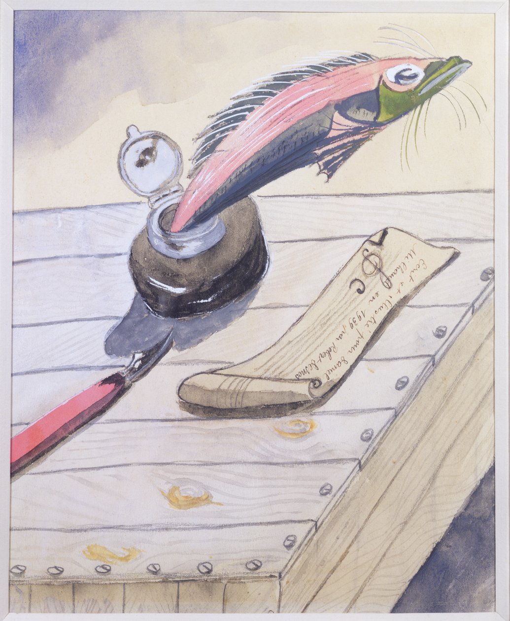 The Fish Jumping out do Inkpot, escrito e ilustrado por Daniel Milhaud por Robert Desnos, 1939 de Robert Desnos