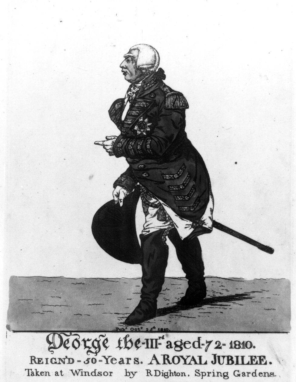 Rei George III, 72 anos de idade, 1810 de Robert Dighton