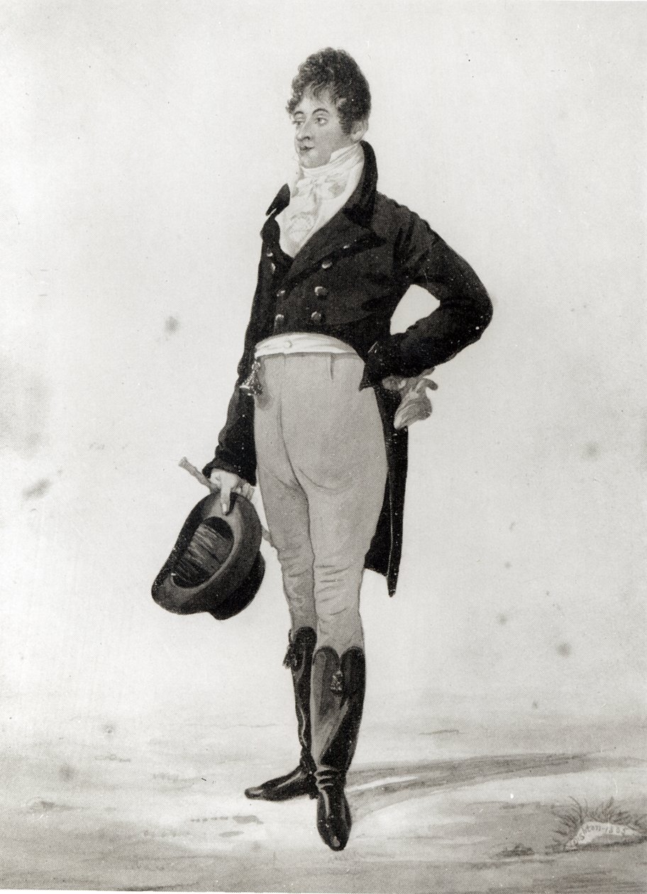 Retrato de George &39;Beau&39; Brummell (1778-1849) 1805 (veja também 256514) de Robert Dighton