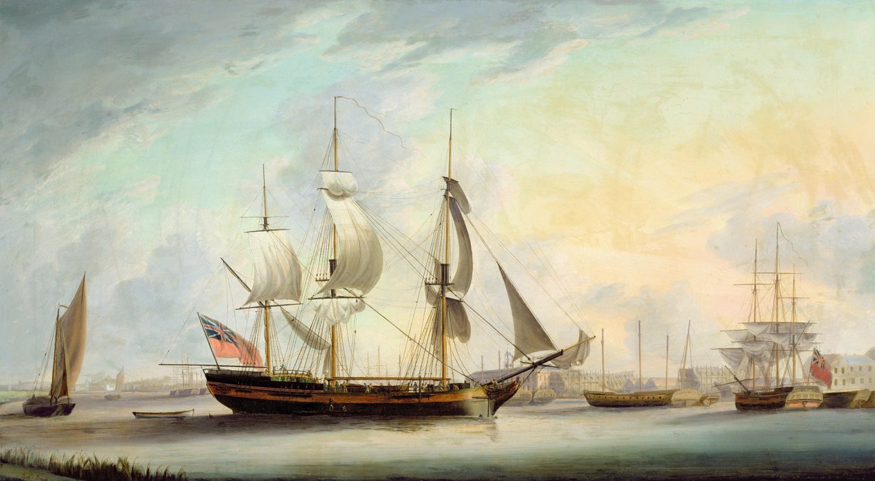 Envio no Tamisa em Deptford, 1789 de Robert Dodd