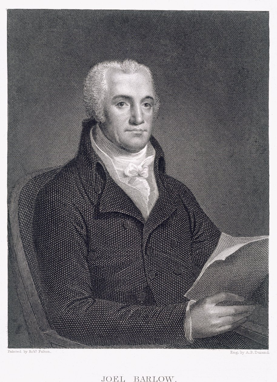 Joel Barlow (1754-1812), gravado por Asher Brown Durand (1796-1886) de Robert Fulton