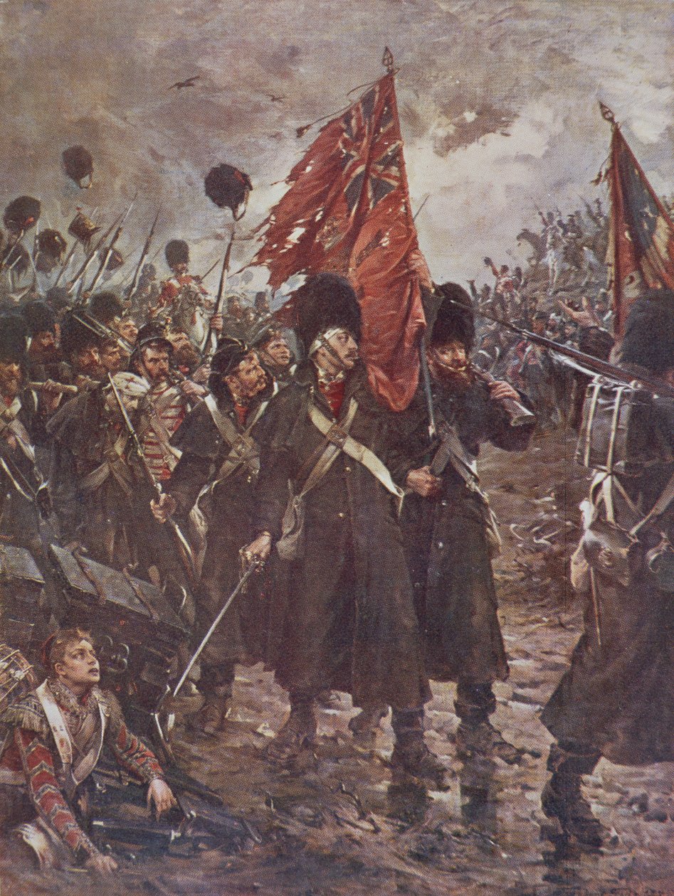 The Guards at Inkerman, 5 de novembro de 1854, ilustração de "Batalhas Britânicas dn Terra e Mar", editado por Sir Evelyn Wood (1838-1919) publicado pela primeira vez em 1915 de Robert Gibb