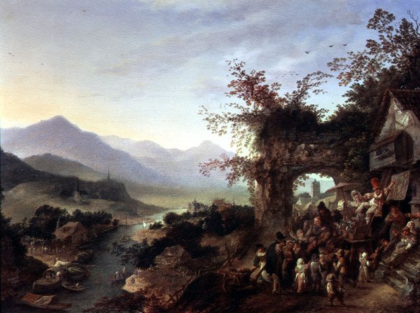 Uma paisagem montanhosa de Robert Griffier