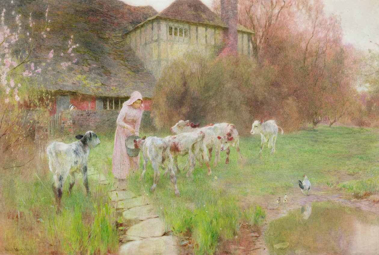 Alimentando os bezerros de Robert Gustav Meyerheim