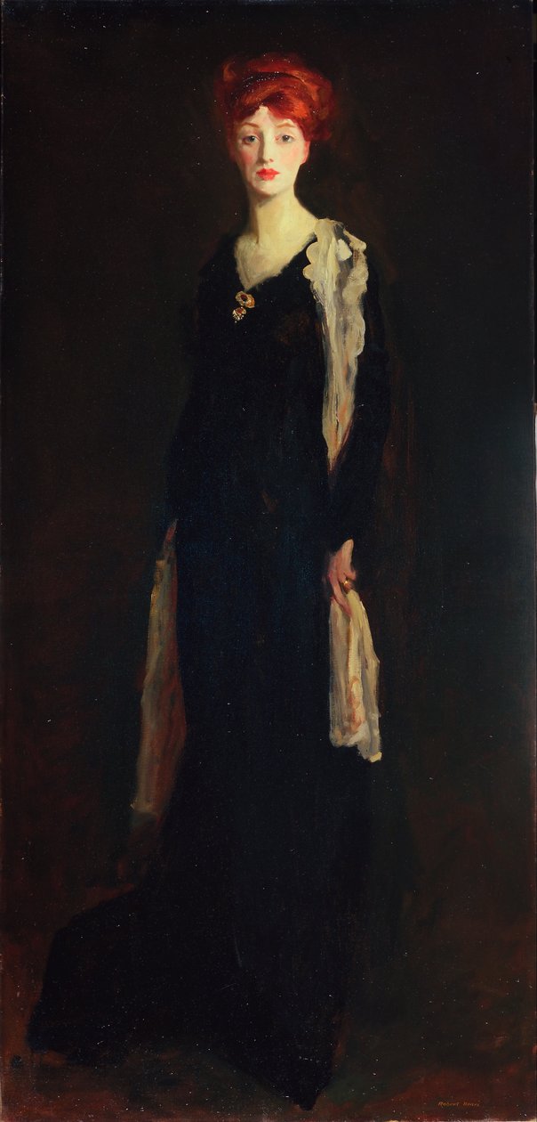Senhora de preto com lenço espanhol (O de preto com um lenço) de Robert Cozad Henri