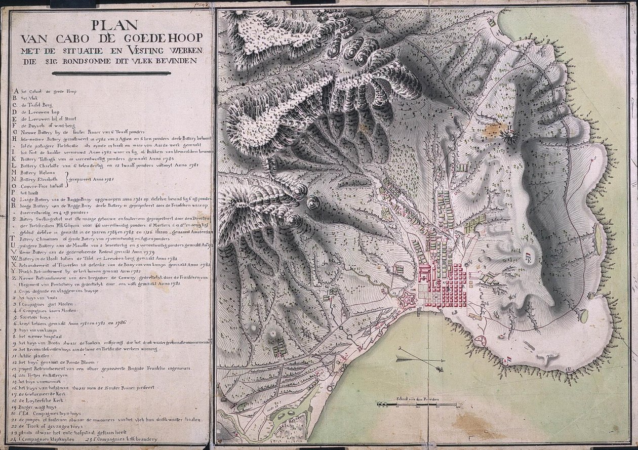 Mapa de Cabo de Goede Hoop de Robert Jacob Gordon