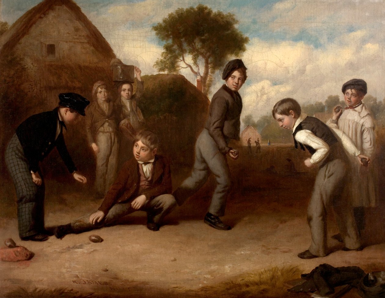 Meninos jogando pedra de pato, c.1845 de Robert James