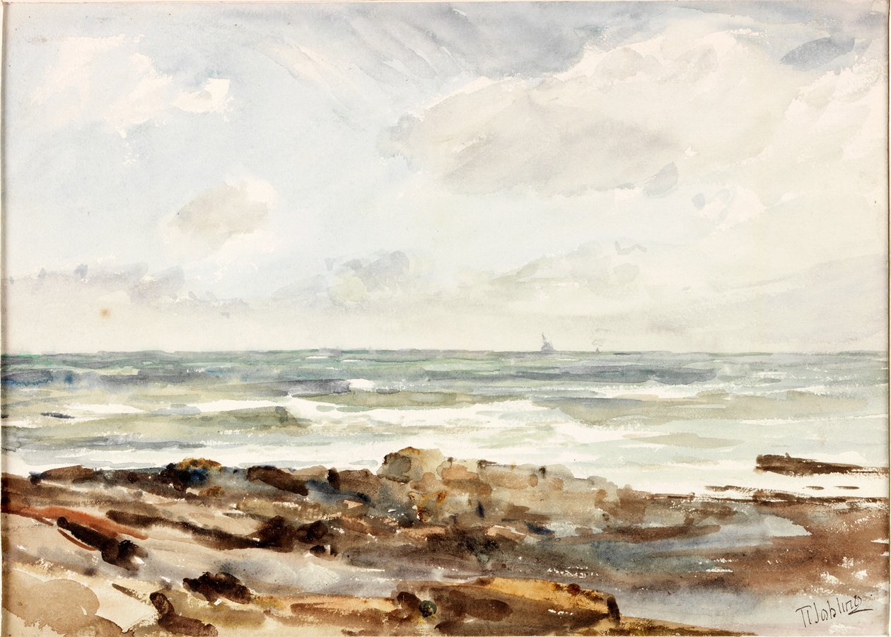 Seascape (aquarela (lavagem) no papel) de Robert Jobling