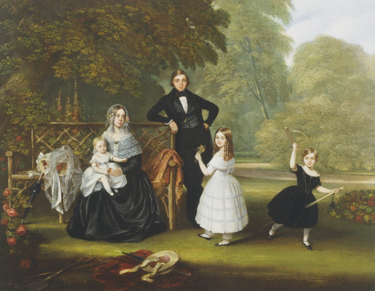 Uma família vitoriana em um jardim de Robert Langley