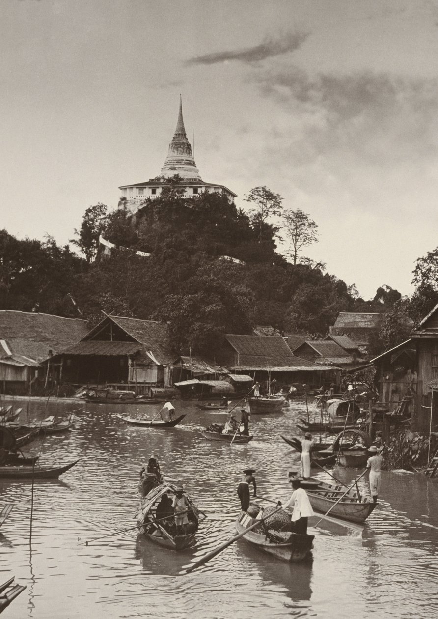 Monte Dourado com vista para o movimentado canal, 1890 de Robert Lenz