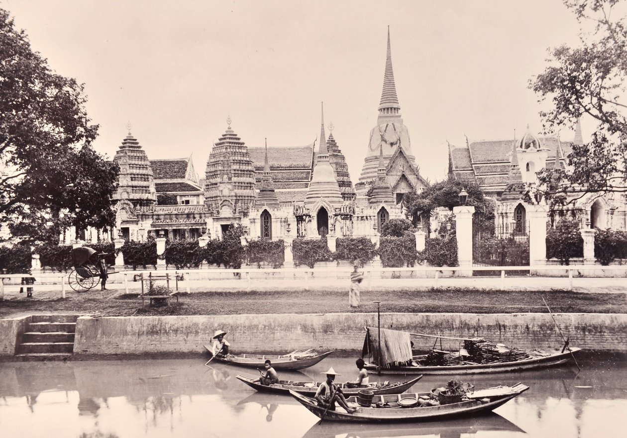 Vista de um canal em Bangkok, c.1890 de Robert Lenz