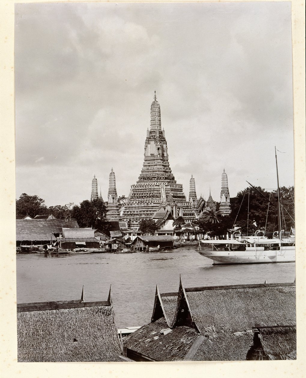 Wat Arun com o rio Chao Phraya, 1890 de Robert Lenz